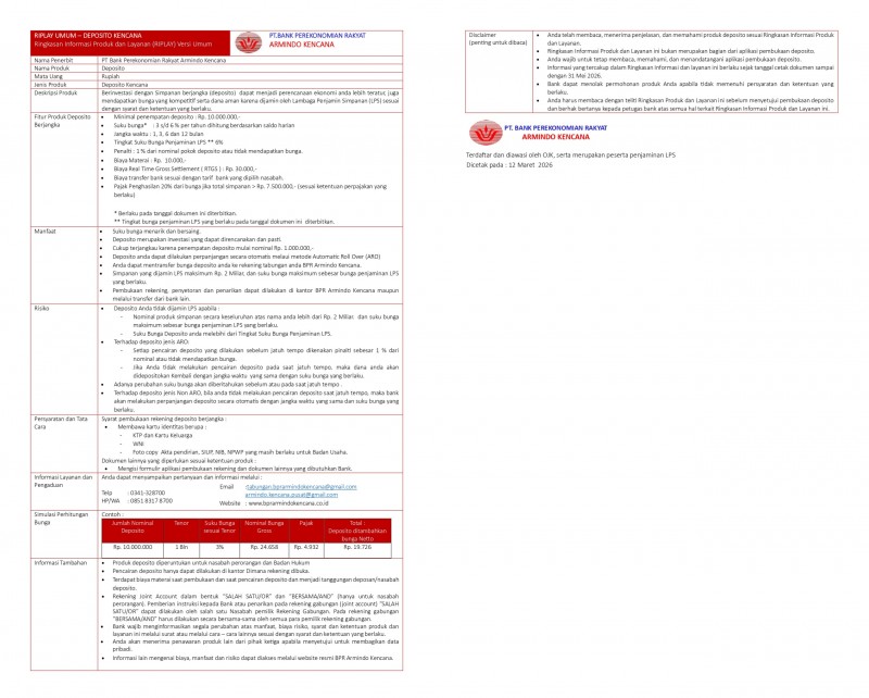 RIPLAY UMUM DEPOSITO KENCANA